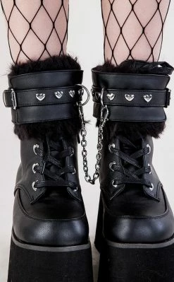 Demonia ASHES-57 Black Vegan Leather Cuff Platform Ankle Boots 12 Demonia ASHES-57 Black Vegan Leather Cuff Platform Ankle Boots