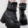 Demonia ASHES-57 Black Vegan Leather Cuff Platform Ankle Boots 1 Demonia ASHES-57 Black Vegan Leather Cuff Platform Ankle Boots