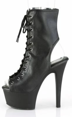Pleaser ASPIRE-1016 Black Matte Ankle Boots Pole Shoes