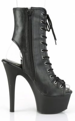 Pleaser ASPIRE-1016 Black Matte Ankle Boots Pole Shoes