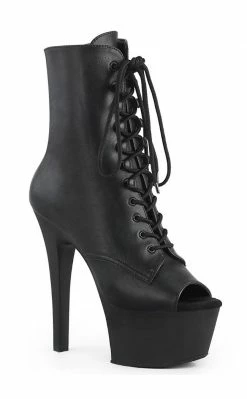 Pleaser ASPIRE-1021 Black Matte Ankle Boots