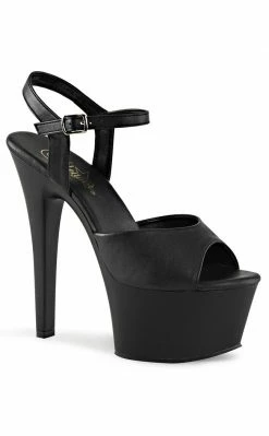 Pleaser Pole Shoes ASPIRE-609 Black Matte Heels