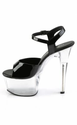 Pleaser ASPIRE-609 Blk Pat/Clr Heels