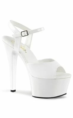 Pleaser Pole Shoes ASPIRE-609 White Heels