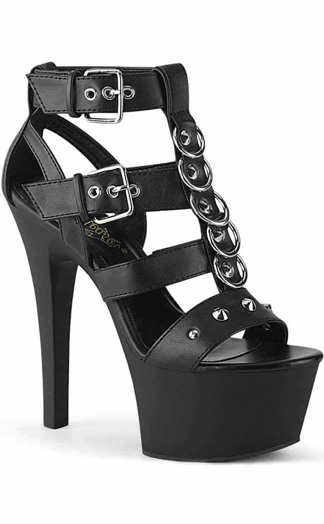 Pleaser Pole Shoes ASPIRE-658 Black Matte Gladiator Heels 3 Pleaser Pole Shoes ASPIRE-658 Black Matte Gladiator Heels