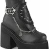 Demonia Shoes ASSAULT-55 Black Ankle Boots