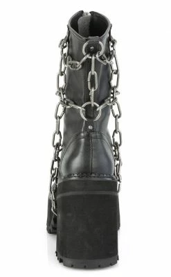 Demonia ASSAULT-66 Black Vegan Chain Boots