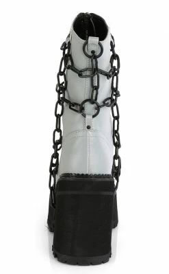 Demonia ASSAULT-66 Grey Reflective Chain Boots Shoes 10 Demonia ASSAULT-66 Grey Reflective Chain Boots Shoes