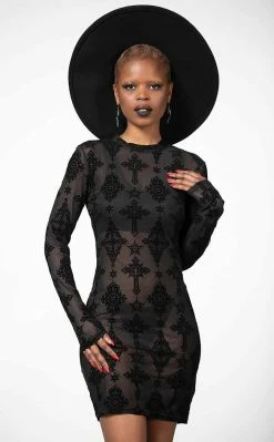 Killstar Alter Mesh Bodycon Dress Clothing