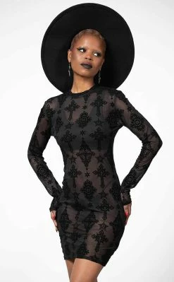 Killstar Alter Mesh Bodycon Dress Clothing