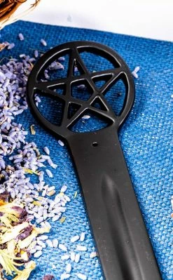 Witchcraft Aluminium Incense Holder | Black Pentagram