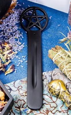 Witchcraft Aluminium Incense Holder | Black Pentagram