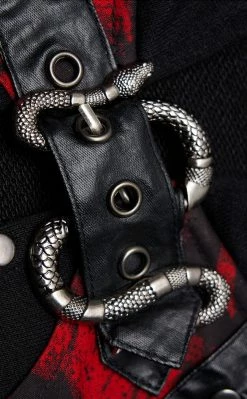 Punk Rave Anathema Cropped Hood | Black & Red