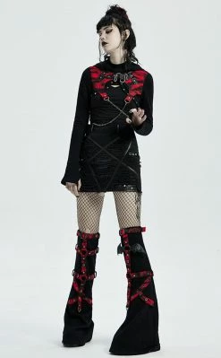 Punk Rave Anathema Cropped Hood | Black & Red