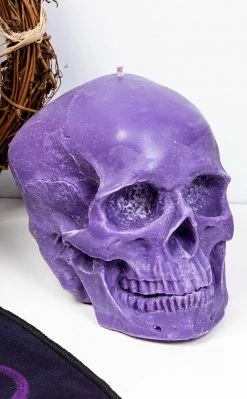 Luna Moth Anatomical Skull Candle | Amethyst