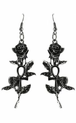 Restyle Accessories Ankh Roses Earrings | Silver