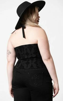 Killstar Aria Flocked Halter Top 13 Killstar Aria Flocked Halter Top