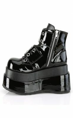 Demonia Shoes BEAR-104 Black Patent Platform Boots