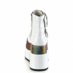 Demonia BEAR-104 White Patent Rainbow Platform Boots 10 Demonia BEAR-104 White Patent Rainbow Platform Boots