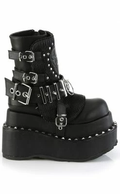 Demonia BEAR-150 Black Vegan Platform Boots
