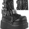 Demonia BEAR-150 Black Vegan Platform Boots