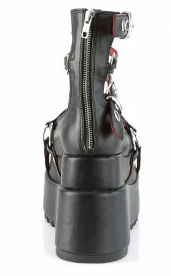 Demonia BEAR-28 Black Platform Cage Booties Shoes