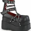 Demonia BEAR-28 Black Platform Cage Booties Shoes 1 Demonia BEAR-28 Black Platform Cage Booties Shoes