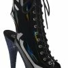 Pleaser Pole Shoes BEJEWELED-1016-6 Black Holo/Midnight Rhinestone Boots