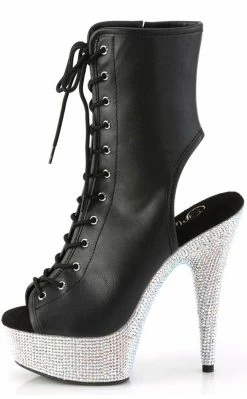 Pleaser BEJEWELED-1016-6 Black Matte/Silver Rhinestone Boots Pole Shoes 9 Pleaser BEJEWELED-1016-6 Black Matte/Silver Rhinestone Boots Pole Shoes