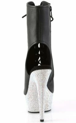 Pleaser BEJEWELED-1016-6 Black Matte/Silver Rhinestone Boots Pole Shoes 10 Pleaser BEJEWELED-1016-6 Black Matte/Silver Rhinestone Boots Pole Shoes