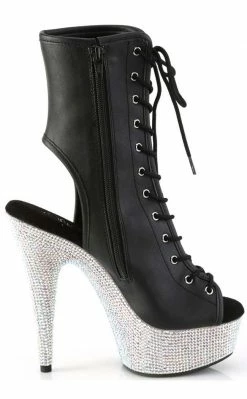 Pleaser BEJEWELED-1016-6 Black Matte/Silver Rhinestone Boots Pole Shoes 11 Pleaser BEJEWELED-1016-6 Black Matte/Silver Rhinestone Boots Pole Shoes