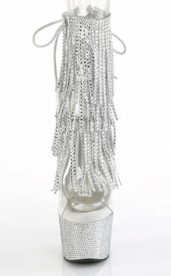 Pleaser BEJEWELED-1017RSF-7 Clear/Silver Rhinestone Boots