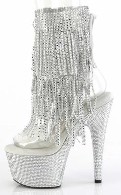 Pleaser BEJEWELED-1017RSF-7 Clear/Silver Rhinestone Boots