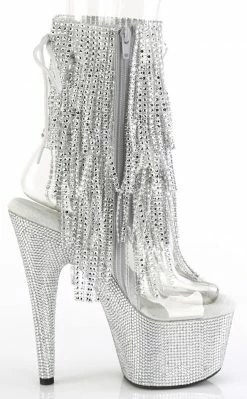 Pleaser BEJEWELED-1017RSF-7 Clear/Silver Rhinestone Boots