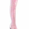 Pleaser Pole Shoes BEJEWELED-3011-7 Baby Pink Thigh-High Rhinestone Boots