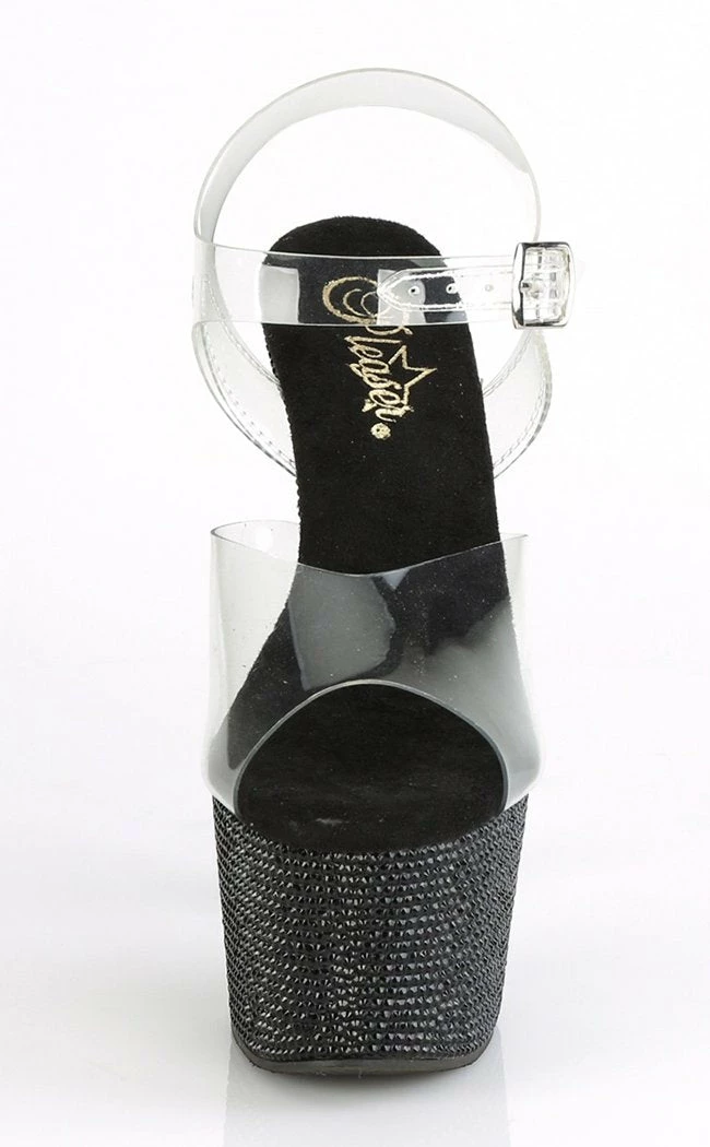 Pleaser BEJEWELED-708DM Black Rhinestone Heels Pole Shoes 4 Pleaser BEJEWELED-708DM Black Rhinestone Heels Pole Shoes