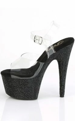 Pleaser BEJEWELED-708DM Black Rhinestone Heels Pole Shoes 9 Pleaser BEJEWELED-708DM Black Rhinestone Heels Pole Shoes