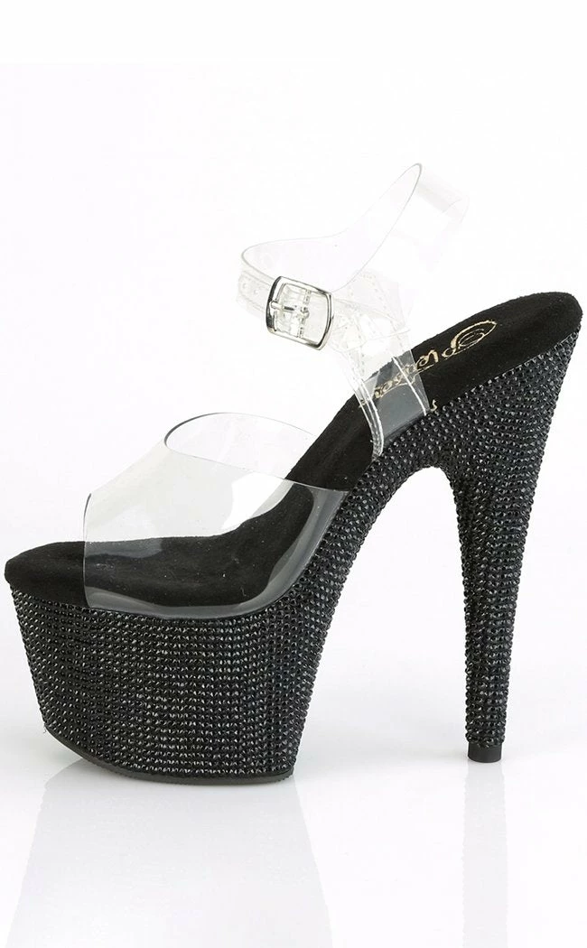 Pleaser BEJEWELED-708DM Black Rhinestone Heels Pole Shoes 5 Pleaser BEJEWELED-708DM Black Rhinestone Heels Pole Shoes