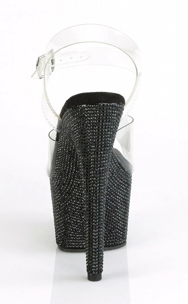 Pleaser BEJEWELED-708DM Black Rhinestone Heels Pole Shoes 6 Pleaser BEJEWELED-708DM Black Rhinestone Heels Pole Shoes