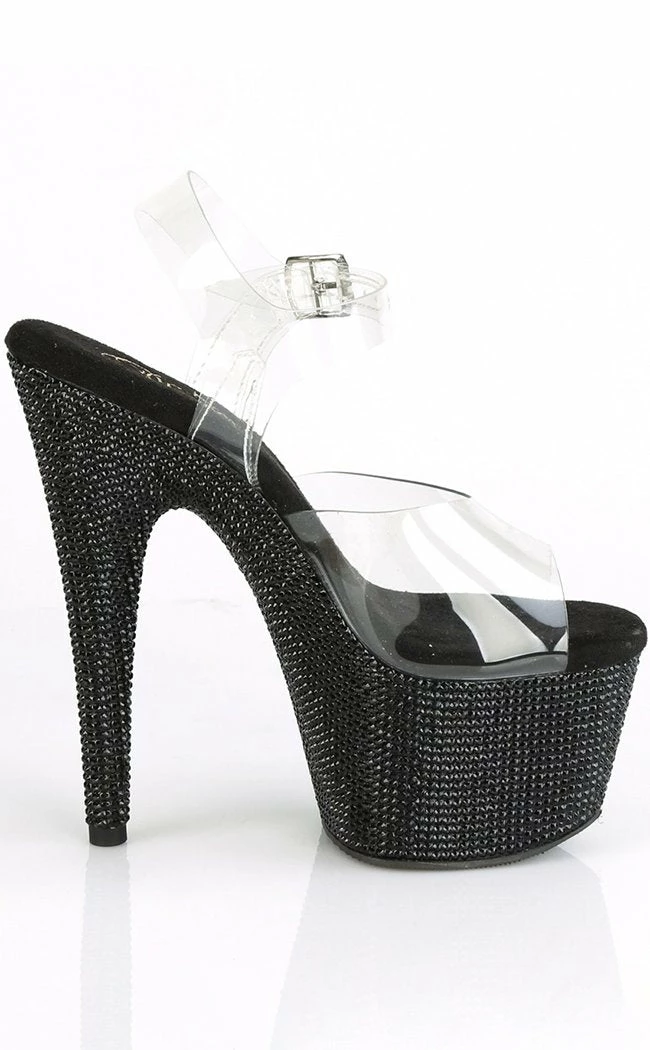 Pleaser BEJEWELED-708DM Black Rhinestone Heels Pole Shoes 7 Pleaser BEJEWELED-708DM Black Rhinestone Heels Pole Shoes