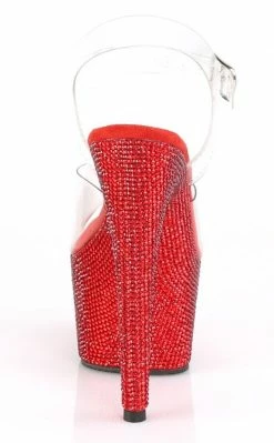 Pleaser BEJEWELED-708DM Red Rhinestone Heels