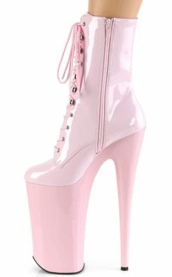 Pleaser Pole Shoes BEYOND-1020 Baby Pink Patent Ankle Boots