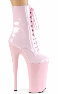 Pleaser Pole Shoes BEYOND-1020 Baby Pink Patent Ankle Boots