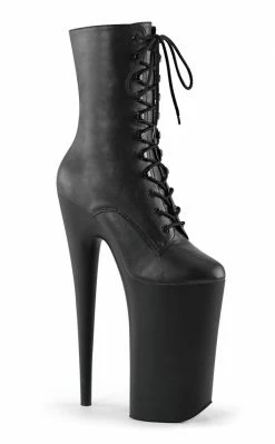 Pleaser BEYOND-1020 Black / Black Matte Ankle Boots Pole Shoes