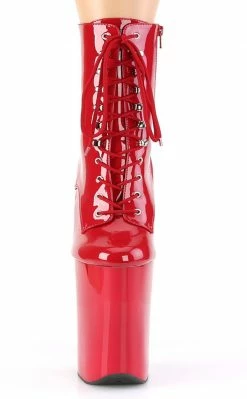 Pleaser Pole Shoes BEYOND-1020 Red Patent Ankle Boots