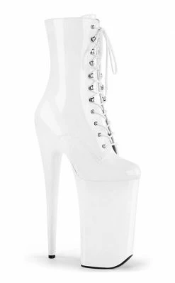 Pleaser BEYOND-1020 White Ankle Boots