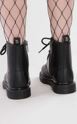 Demonia BOLT-100 Black Lace Up Boots Shoes