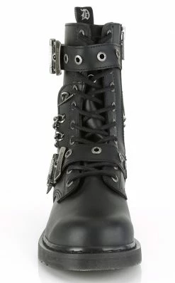 Demonia Shoes BOLT-250 Black Lace Up Chain Boots