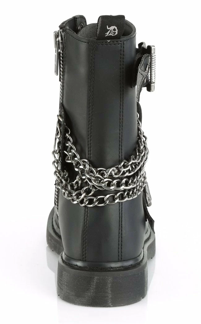 Demonia Shoes BOLT-250 Black Lace Up Chain Boots 6 Demonia Shoes BOLT-250 Black Lace Up Chain Boots