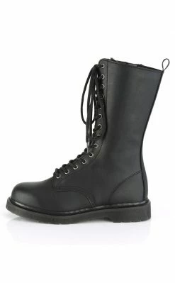 Demonia BOLT-300 Black Lace Up Mid Calf Boots